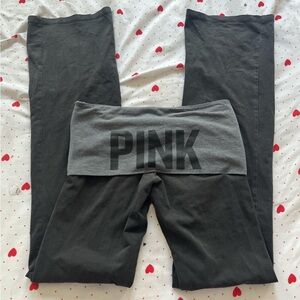 PINK Victoria's Secret Gray and Black Flare Pants
